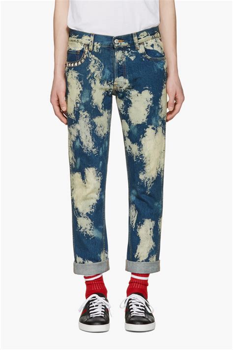 gucci bleached punk jeans|gucci denim jeans.